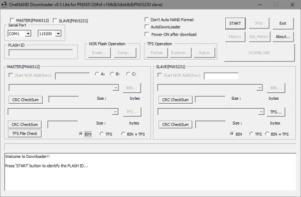 OneNAND Downloader v0.5 Lite for PNX6512(tfs4